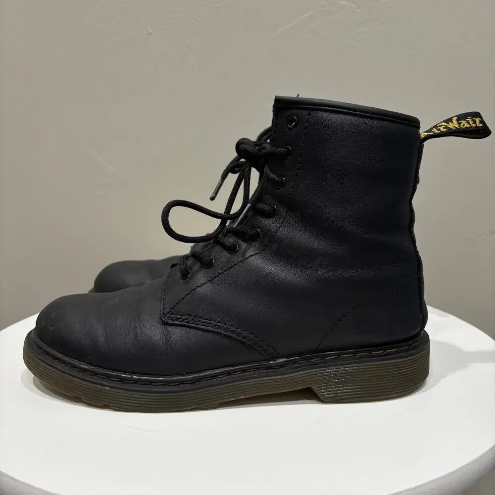 Dr. Martens 1460 Y Youth Softy T Leather Lace Up Boots in Black - Size: 5 M/6 L